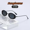 Advanced Retro Small Oval Frame Sunglasses Uv400 Protection Walk The Show Travel Beach Lady And Gentleman Uv Resistant Glasses