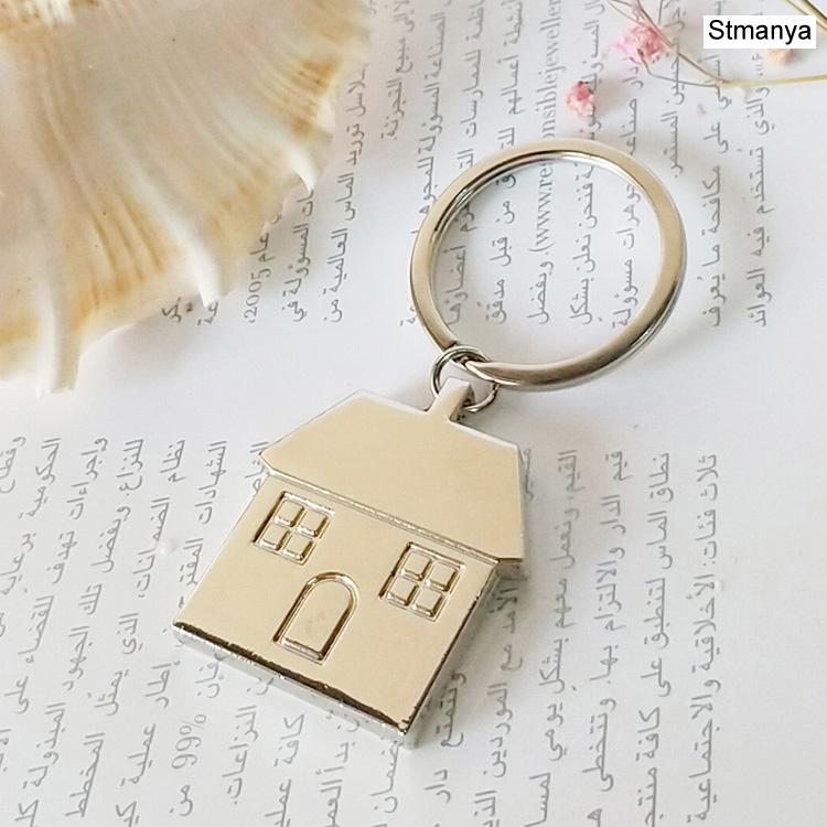 Брелок для ключей «Мультяшный дом с окном» для мужчин, милый женский брелок, креативный держатель для ключей, подарки на вечеринку
