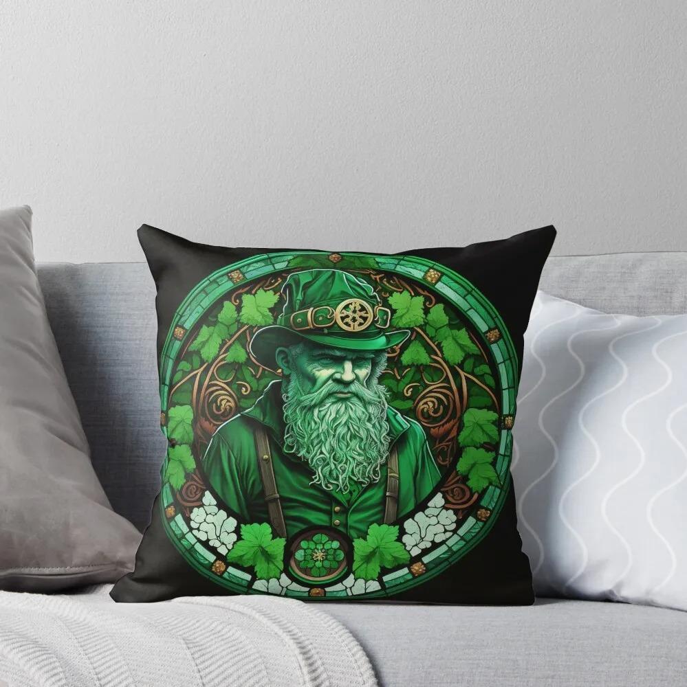 Green Dwarf Clover St. Patrick's Day Pattern Decorative Pillowcase Cushion Cover Print Decoration Living Room Office Home