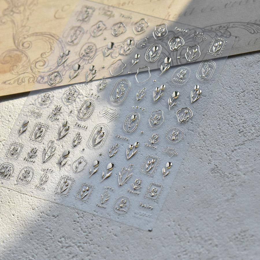 Позолоченный тюльпан наклейка для ногтей DIY Креативное украшение