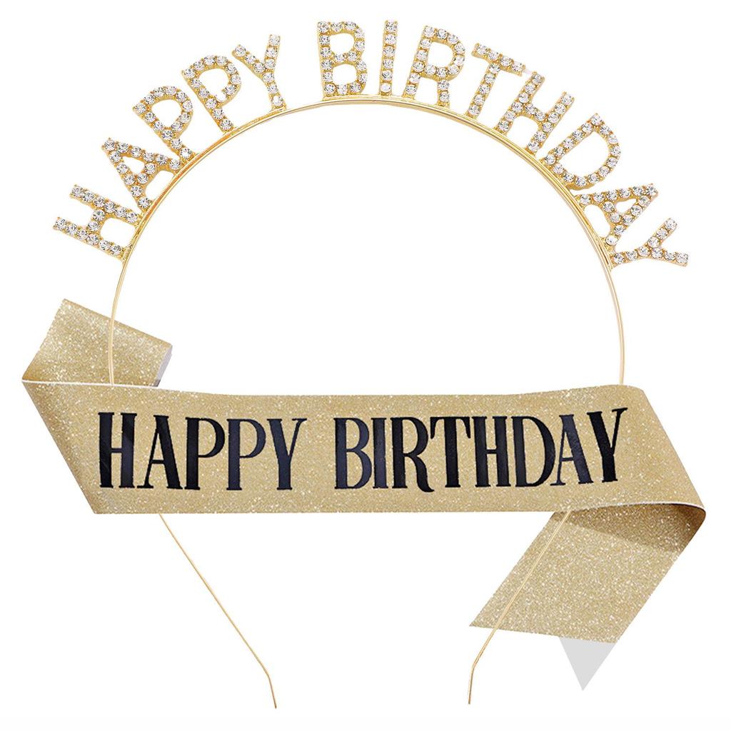 Birthday Celebration Headband, Hair Clip, Sash, and Baking Gift Set - Perfect Photo Props and Decorations for Girls