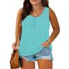Women Summer Plus Size Sleeveless Casual Solid Color O-Neck T-Shirt Tops Blouse