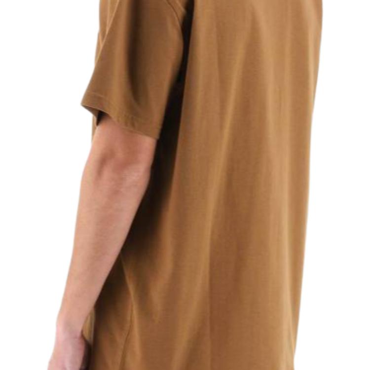 Carhartt WIP Однотонная повседневная футболка с круглым вырезом и коротким рукавом Мужские топы Хаки I029956-HZ-XX