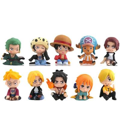 Аниме Фигурка One Piece в сидячей позе Мультяшный Луффи Сона в детстве Красивая фигурка ПВХ Модель Детская игрушка Милое украшение
