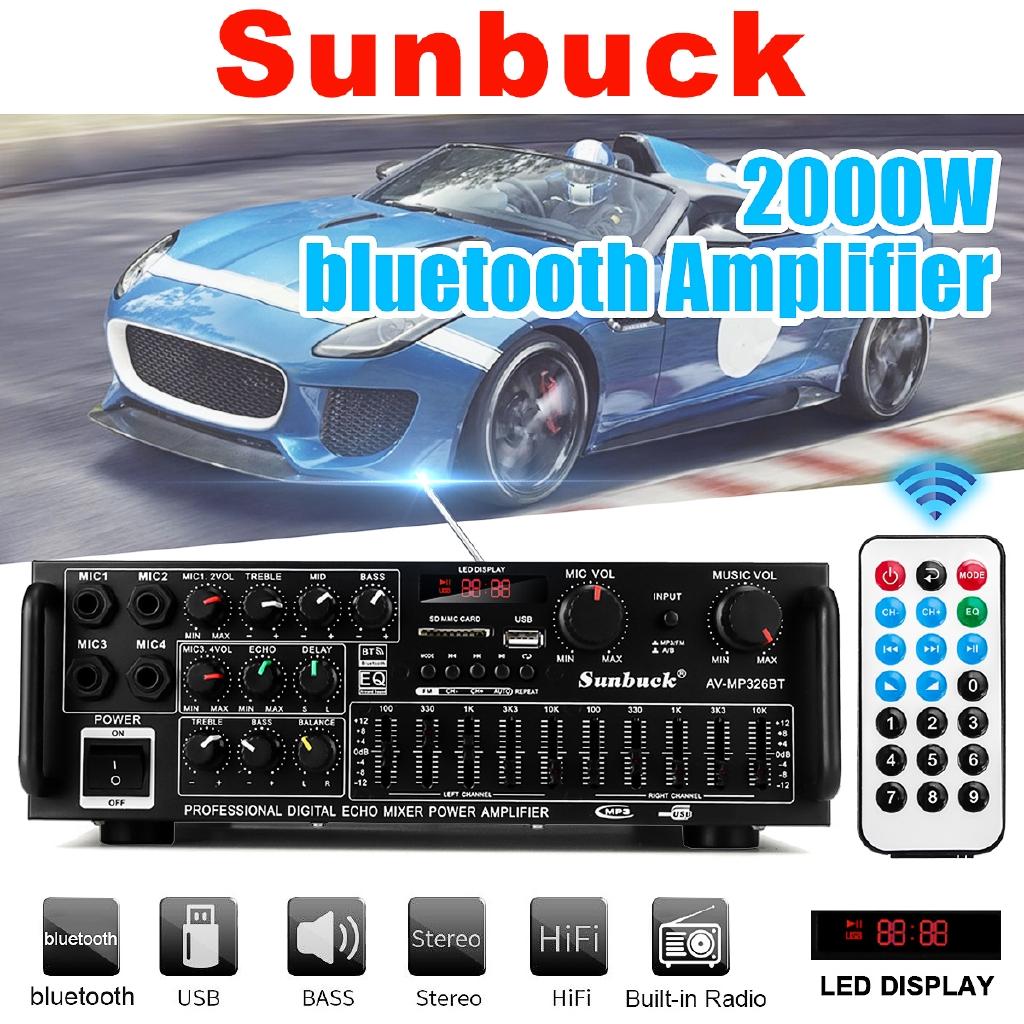 220 В-240 В эквалайзер Bluetooth стерео усилитель 800 Вт 4 Ом 2 канала USB 64 ГБ диск/SD-карта автомобильный домашний AV-усилитель мощности