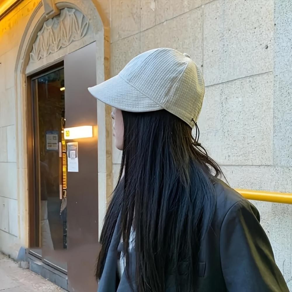 Women's Drawstring Waffle Pattern Baseball Cap, Fashionable Sun Protection Beach Travel Sun Hat for Spring & Summer