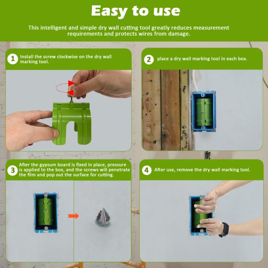 1 комплект маркера для розеток, простая установка, инструмент для маркировки розеток, локатор электрических розеток, защита проводов для гипсокартона