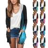 Women's Fashion Casual Retro Floral Printed Long Sleeve Mid-Length Cardigan Jacket