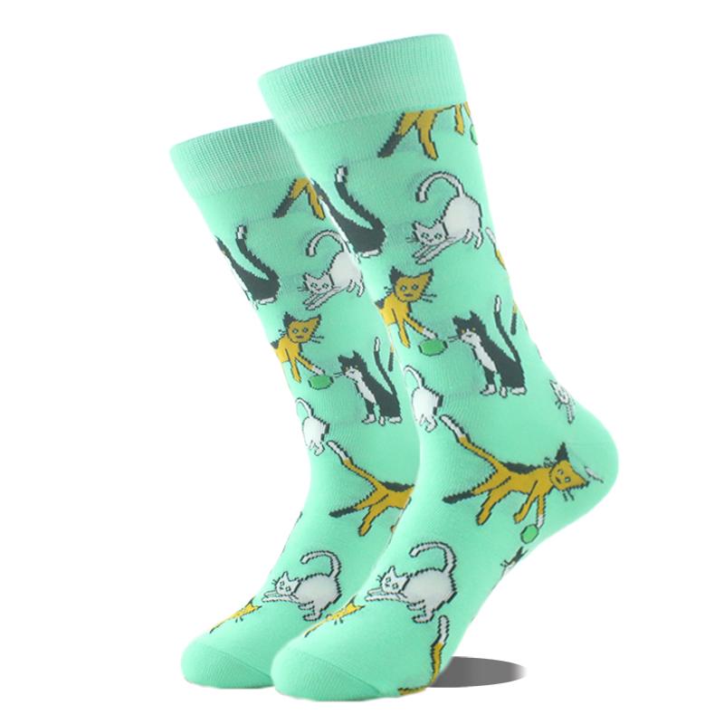 Happy Funny Socks Men Animal Lion Sloth Shark Crazy Design Sokken Unisex Novelty Violin Carrot Crew Skateboard Calcetines Hombre