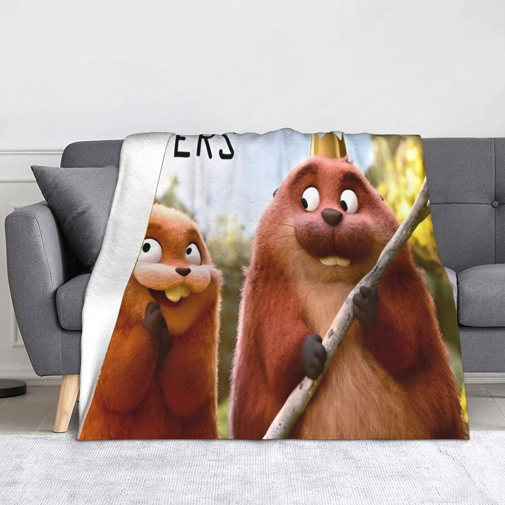Hoppersed Cute Beaver Cartoon Flim 2026 Accessories Blanket Cozy Soft Throw Blankets for Bed 50x60 Inches Multisize Bedspread