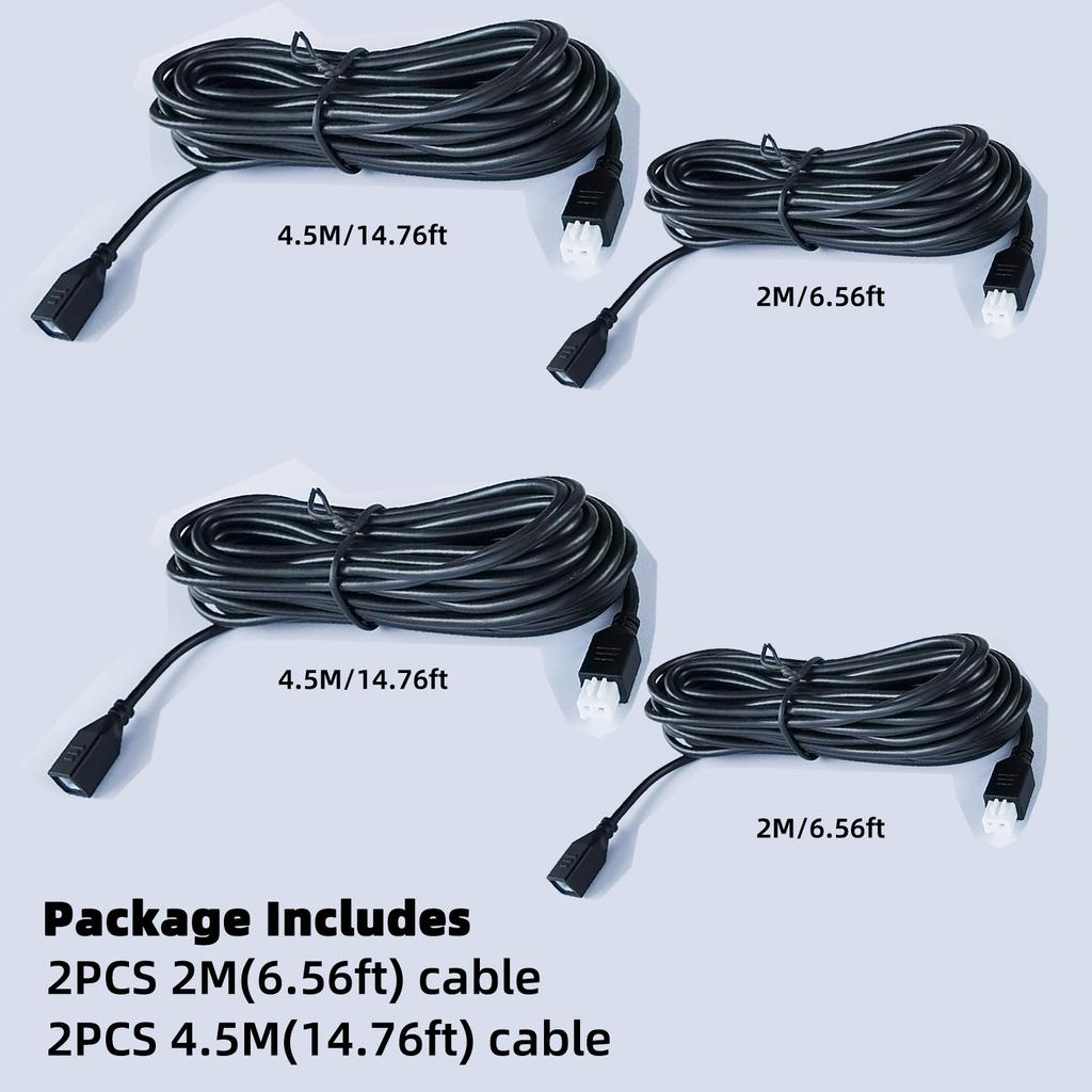 4 шт. 2-контактный удлинительный кабель для парктроника, датчика парковки, заднего радара, водонепроницаемый удлинитель