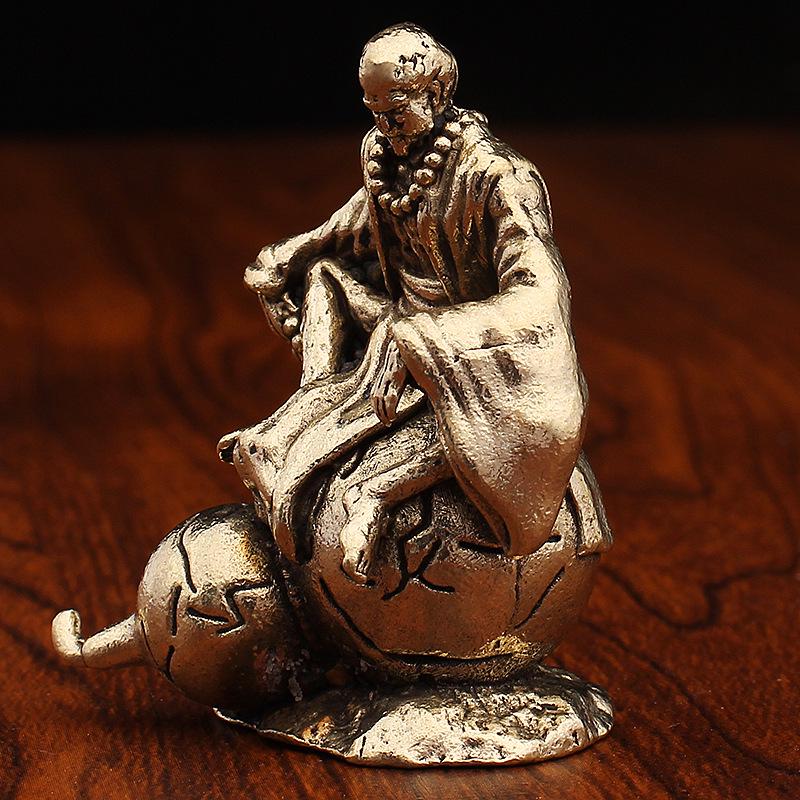 Маленькая бронзовая настольная фигурка Короля Обезьян - Изделие ручной работы из чистой меди