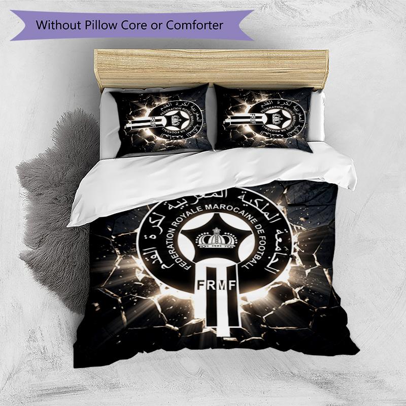 Morocco Football Printed Bedding 3 Piece Set Cozy Breathable Bed Cover Set as Housewarming Holiday Gift