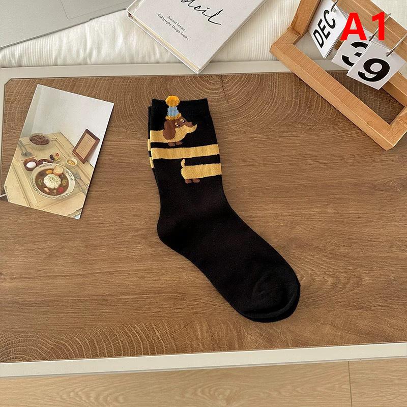 Забавные хлопковые носки с изображением животного таксы, носки с мультяшным принтом собаки-сосиски, теплые носки для осени и зимы, милые парные носки