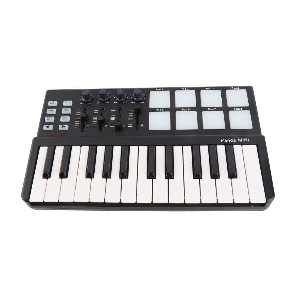 25-клавишная ультрапортативная USB MIDI-клавиатура с 8 цветными подсвечивающимися триггерными пэдами