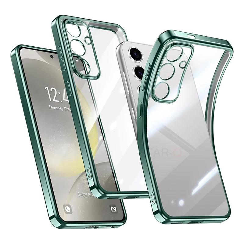 S 24 23 22 21 Прозрачный чехол с покрытием для Samsung Galaxy S24 S23 S22 S21 Ultra Plus Fe G Прозрачная силиконовая задняя крышка