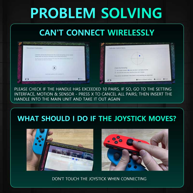 Беспроводные контроллеры Joypad для Switch, Switch OLED, Switch Lite - Турбо, Пробуждение, RGB-подсветка