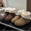 Frosted Cowhide Velvet Wool Snow Boots Women's 2025 New Warm One-pedal Fluffy Shoes Cotton Shoes Short Boots Women's Shoes