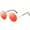 Steampunk Flip Up Men Sunglasses Vintage Men Round Metal Flip Double Lens Sun Glasses Non Polarized Glasses