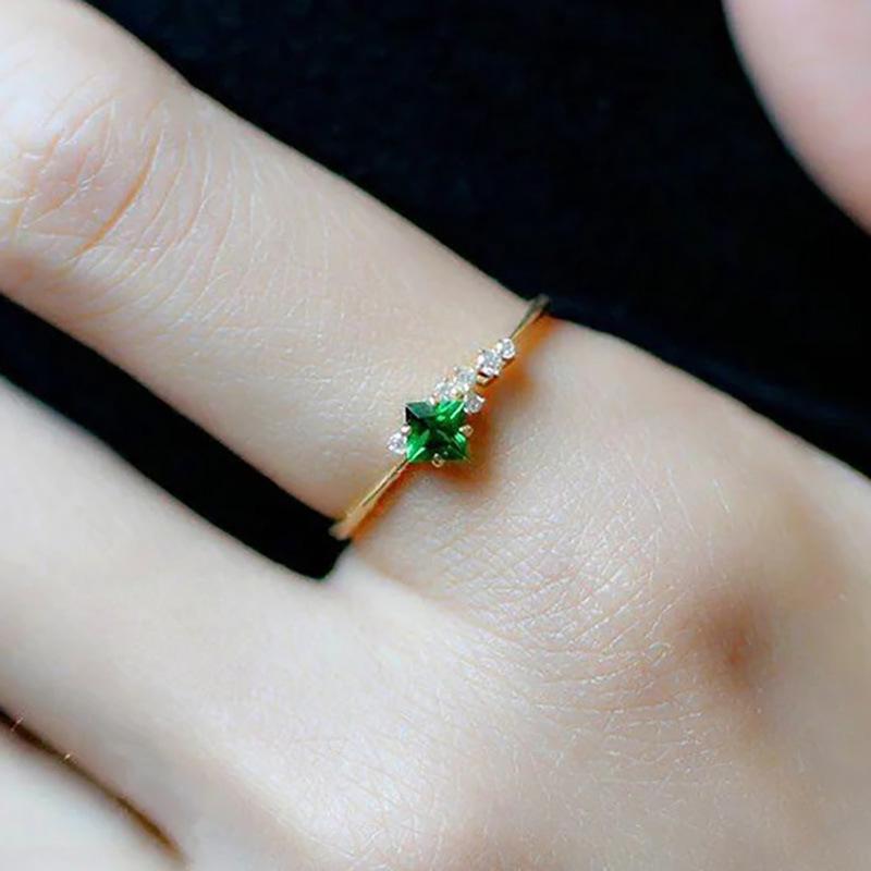 1 шт. Кольцо из свежего ретро синтетического циркона, Модное кольцо на фалангу указательного пальца, Кольцо нишевого дизайна