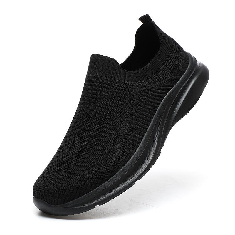 Summer Men's Shoes Platform Fly-woven Mesh Shoes Large Size Casual Sports Shoes One-pedal Socks Shoes