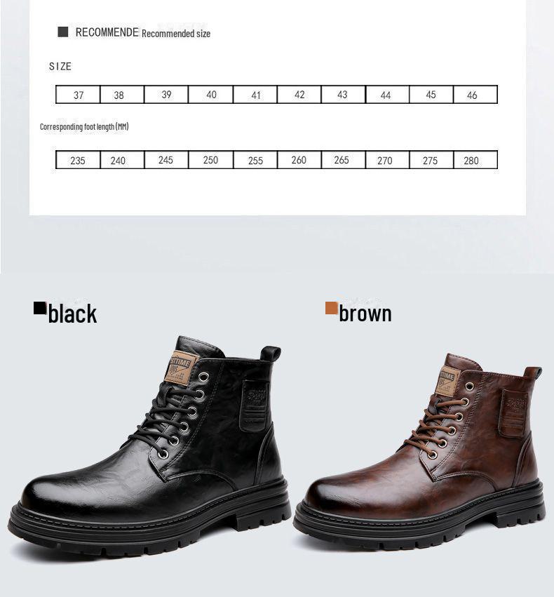 Новые мужские ботинки Martin из натуральной кожи с шерстяной подкладкой — деловые повседневные зимние высокие ботинки для снегоступов.