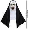 Scary Nun Mask Halloween Costume Latex Horror Face Cover Pranks Party