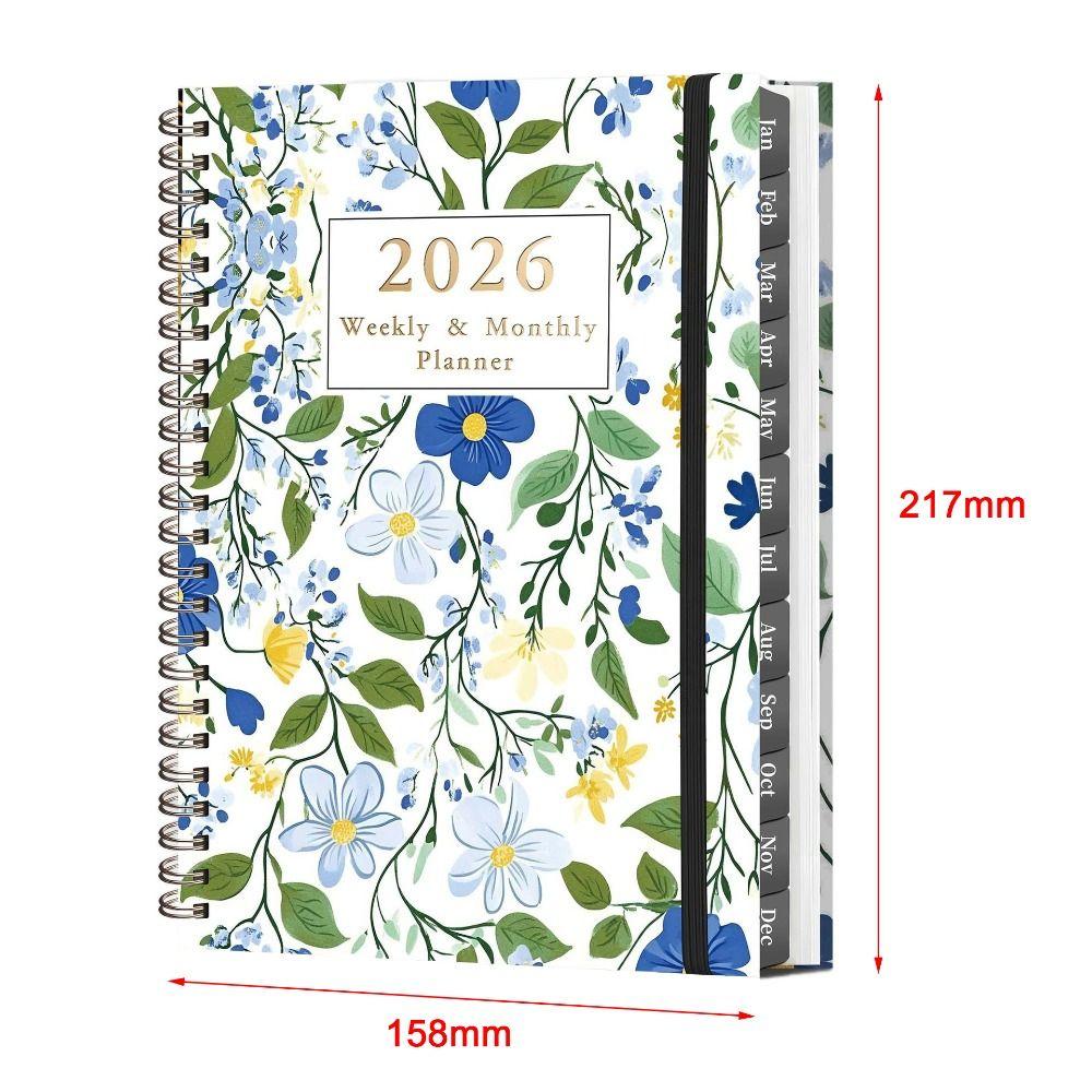 Spiral Binding Coil Diary Book A5 Size Spiral Notebook Yearly Schedule Planner Yearbook Recording