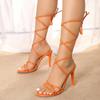 Fashion 2024 Summer Fashion Sexy Cross Strap Stiletto Sandals Elegant Banquet Party High Heels Wedding Bridesmaid Shoes Sandalias Mujer