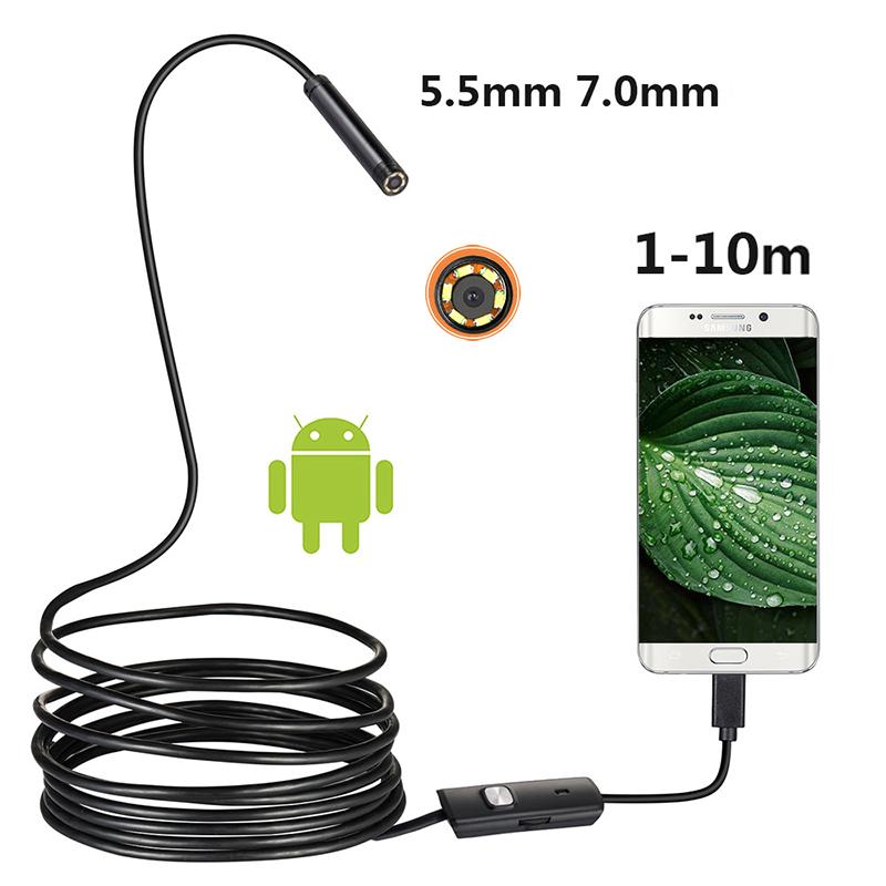 Мини-камера эндоскопа 7 мм/5,5 мм USB-камера для Android-инспекционного бороскопа
