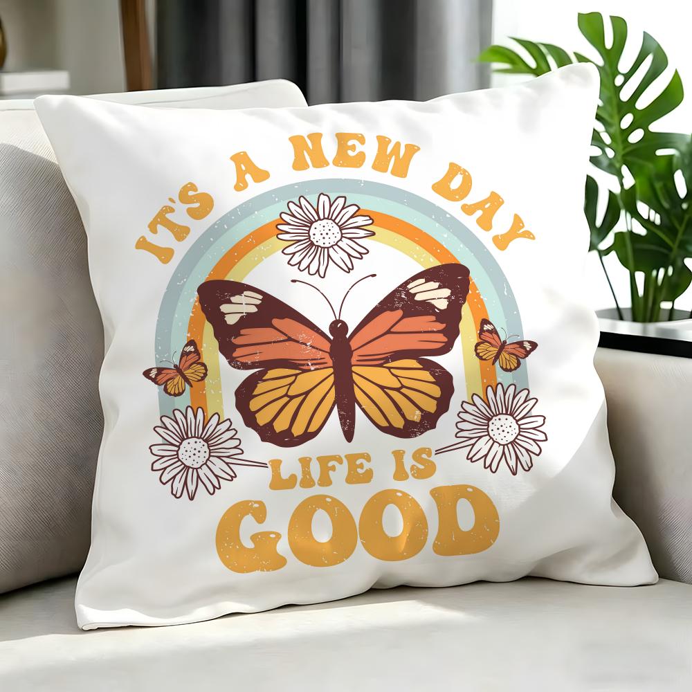 SSun Butterfly Inspirational Slogan Cushion Cover Cushion Cover Set Pcs x x x Pillowcase Decorative Sofa Home Decor