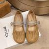 Fashion Spring and Autumn New Women High Quality Pu Flat Shoes Soft Round Toe Bread Shoes Casual Outdoor Women's Shoes