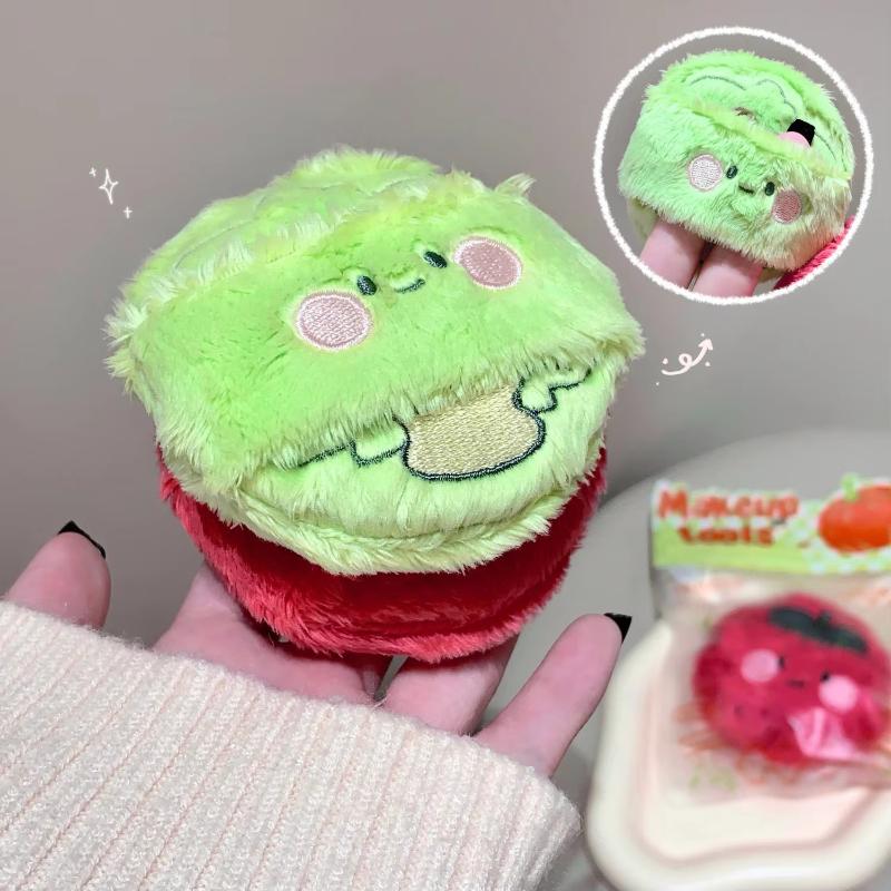 Ultra-thick Long Plush Makeup Puff Cosmetic Tool Broccoli Tomato for Natural Finish