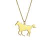 Cazador Stainless Steel Fashion Cute Animal Horse Pendant Necklace for Women Gold Color Chain Necklaces Birthday Gifts