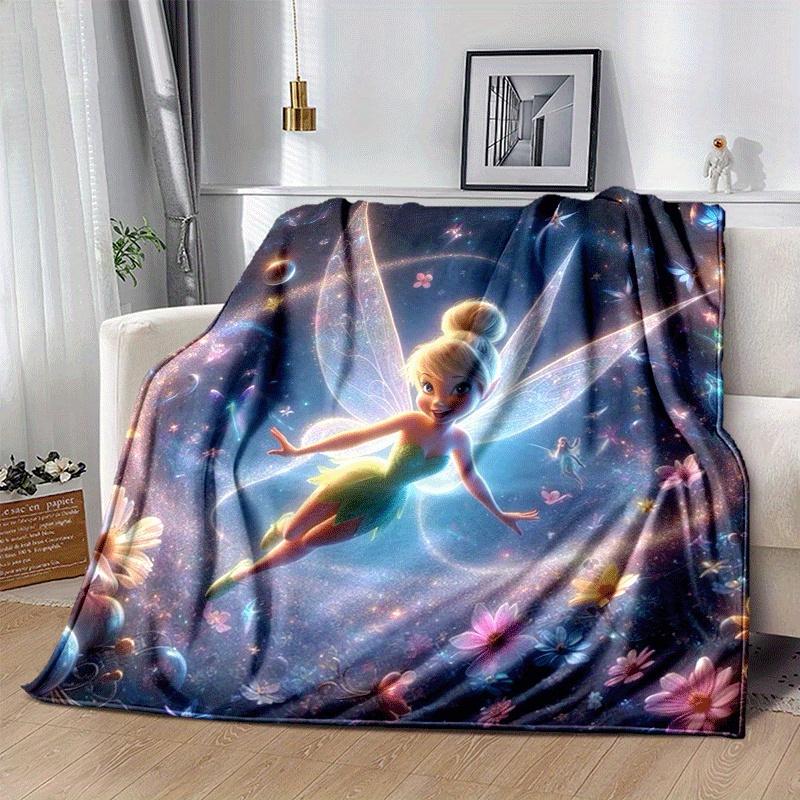 1pc Tinker Bell Printing Blanket - Soft, All-Season Throw for Office Blanket, Car, Travel
