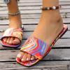 Модные летние квадратные носки, модные сексуальные повседневные сандалии, радужная женская повседневная удобная плоская прогулочная обувь