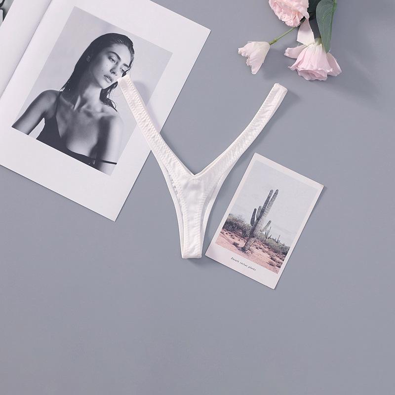 Элегантный стринги с глубоким V-образным вырезом, женское бикини с низкой посадкой и высоким разрезом – Европейский и Американский стиль