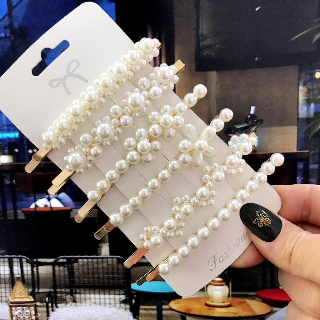 5 шт. Сладкие заколки для волос Жемчужные заколки для волос для женщин Модные заколки Головные уборы Аксессуары для волос для девочек Резинки