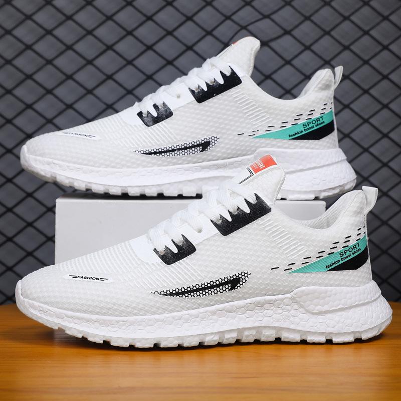 Men's Early Autumn New Breathable Mesh Sneakers Fly-woven Casual Shoes Trendy Running Shoes Versatile Casual Shoes