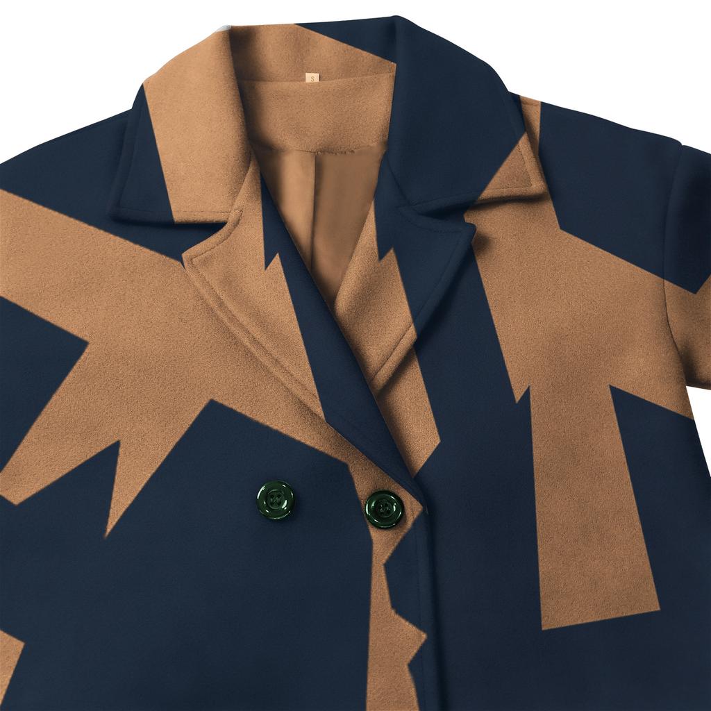 IHUASU Loose Winter Autumn Women's Tweed Jacket Warm Commuter Temperament Coat