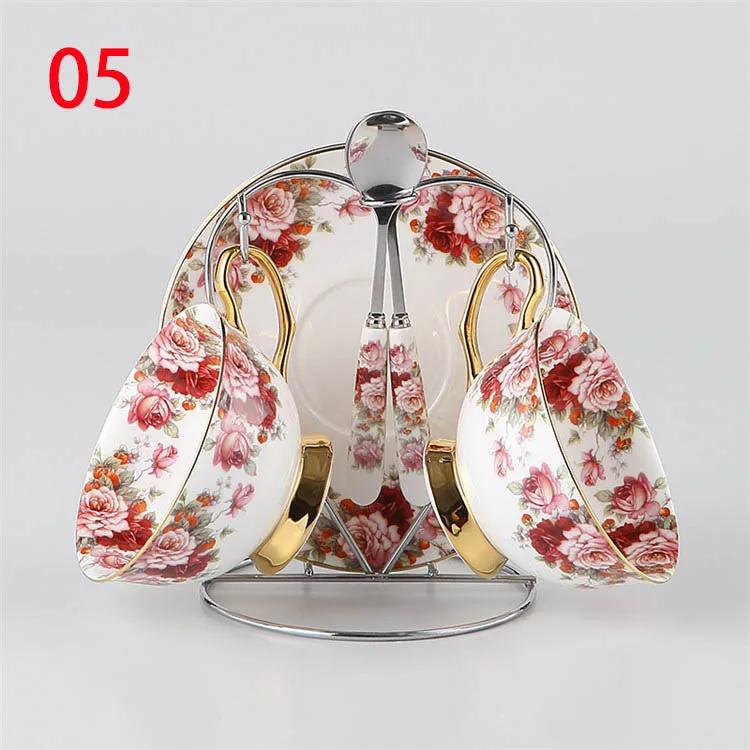 European Royal Coffee Cups,Lover Couple Mugs Bone China Ceramic Tea 2 Cup 2 Saucer Set Advanced Porcelain Mug For Afternoon Tea