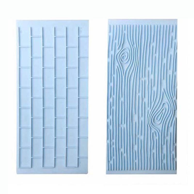 2Pcs/Set Texture Silicone Cake Mold Tree Bark Brick Wall Silicone Mould Fondant Cake Decorating Tool ARI