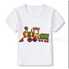 Мультяшная футболка с грузовым поездом для маленьких мальчиков, белая, забавная, летняя, детская мода, уличная одежда, топы для любимого ребенка