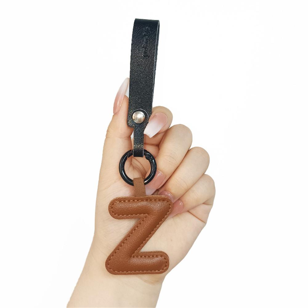 Creative PU Leather 26 Letter Keychains Fashion Alphabet Keyrings Handbag Ornaments Pendant Car Key Holder Accessories Gifts