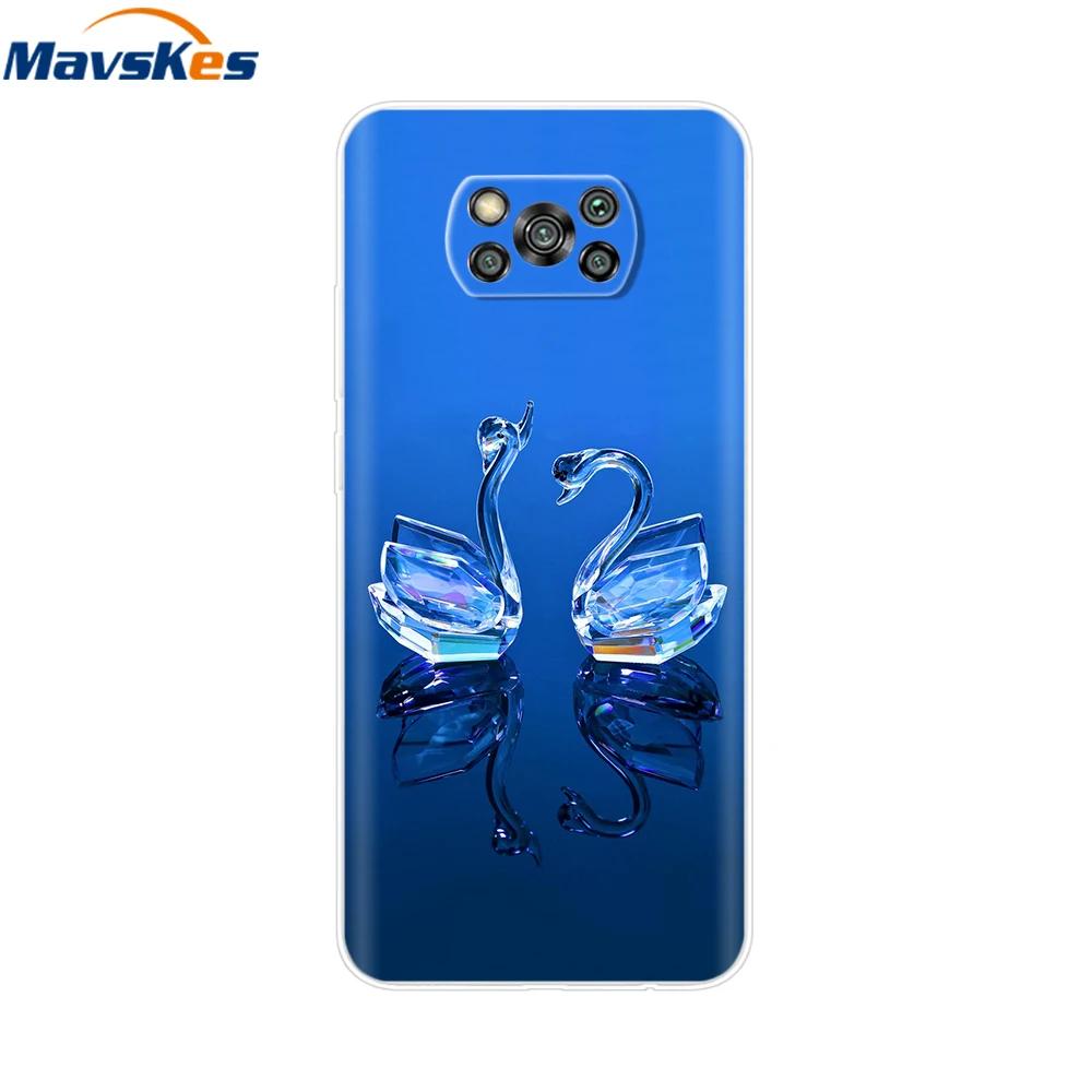 Цветочный чехол для телефона для Xiaomi Poco X3 NFC Милое сердце Мультяшный Funda для Poco X3 Pro Мягкая TPU крышка для Poco X3 NFC PocoX3 Pro Чехол