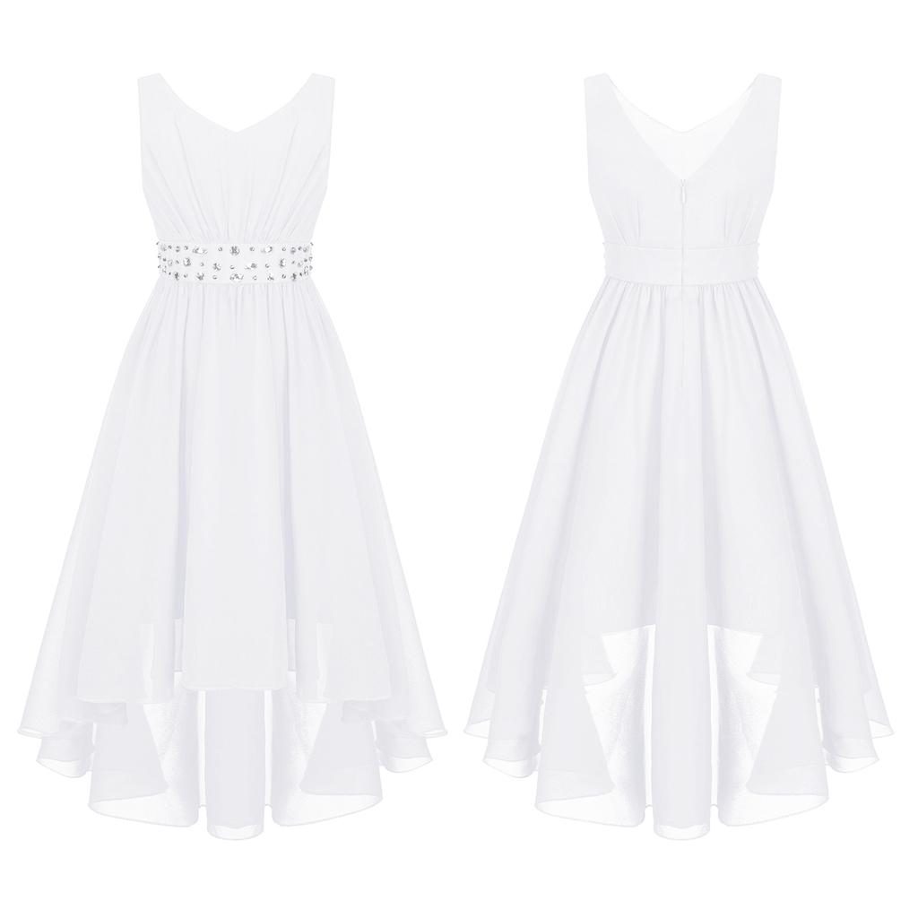 Вечернее платье для девочек, платье с тонкой талией, блестящее праздничное платье с бисером, шифоновое платье для девочек с цветочным узором, свадебная вечеринка