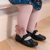 Pale Pink Ribbed Tights Children' Tights with Bows 2-4 Years