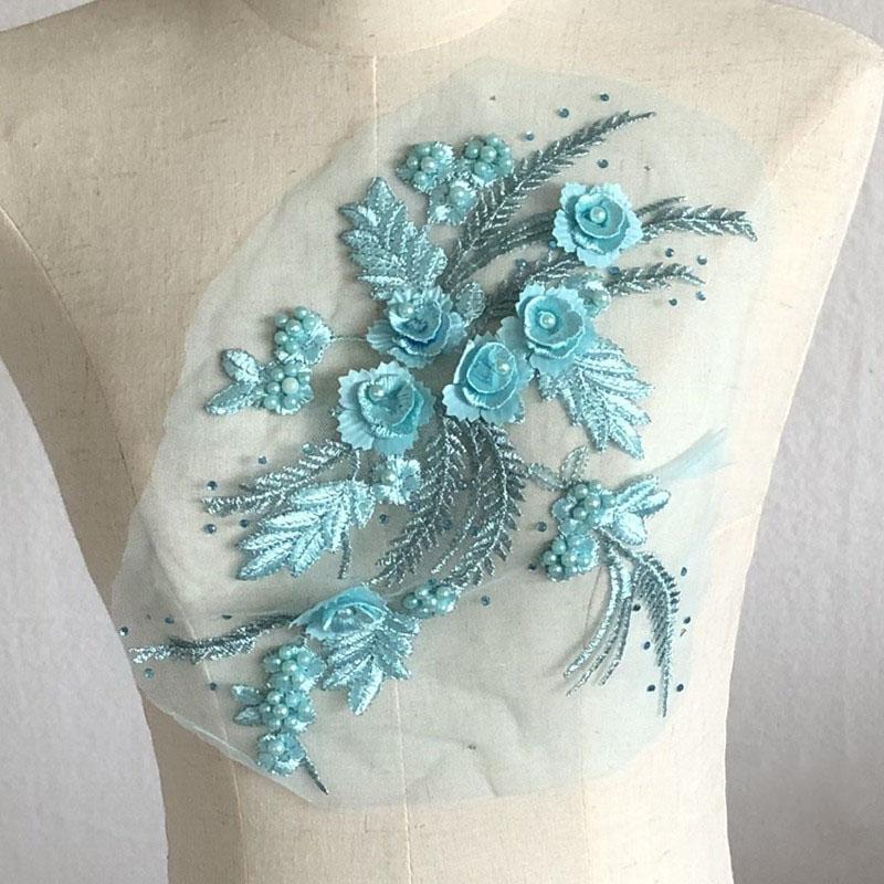Тканевые наклейки, платье из бисера, танцевальная одежда, сетчатая ткань, вышитые украшения, нашивка, аксессуары, трехмерный цветок, стразы, кружево, свадьба