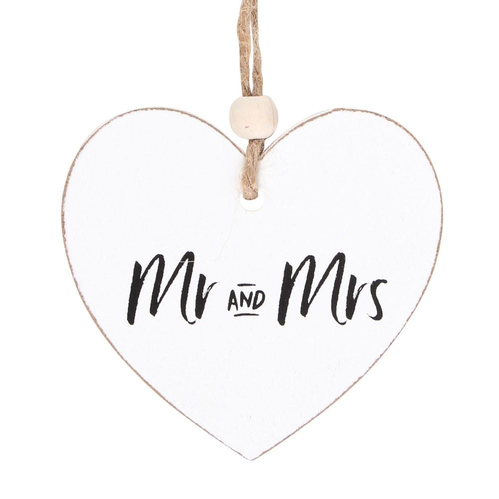 Something Different Mr and Mrs Heart Hanging Sentiment Sign