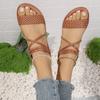 Large Size Sandals Women Summer Outer Wear Fashion Hundred Woven Flat Roman Sandals